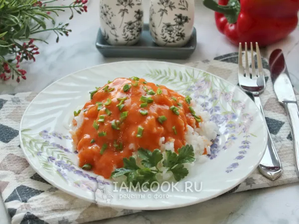 Фото блюда: Рис с подливкой без мяса