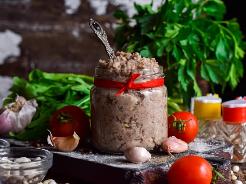 Фото блюда: Постный паштет из фасоли с грибами