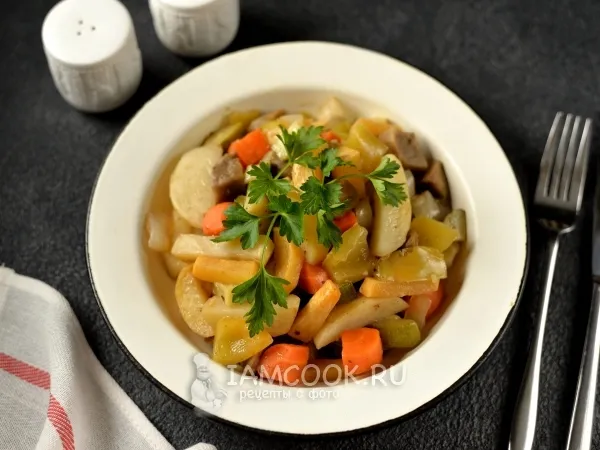 Фото блюда: Репа с овощами в духовке