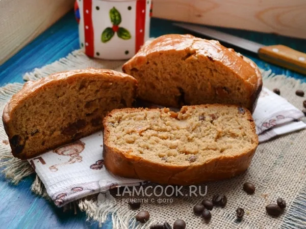 Фото готового блюда: Кофейный хлеб к завтраку в хлебопечке
