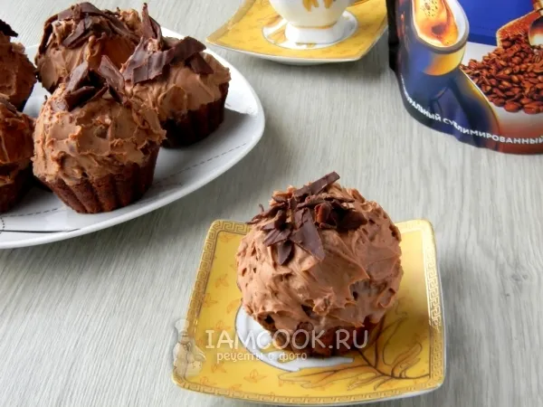 Фото блюда: Шоколадные капкейки с шоколадным кремом