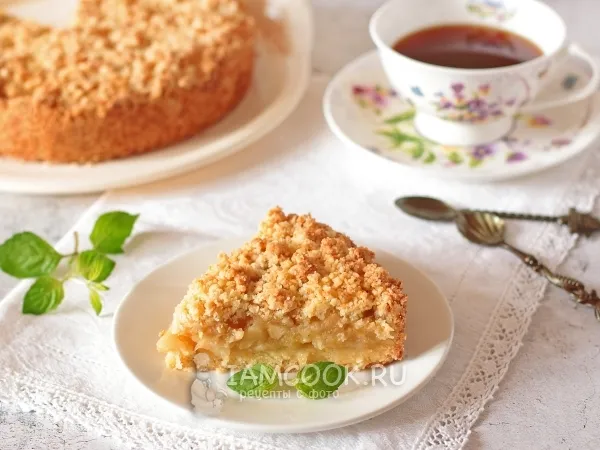 Фото готового блюда: Яблочный пирог на растительном масле