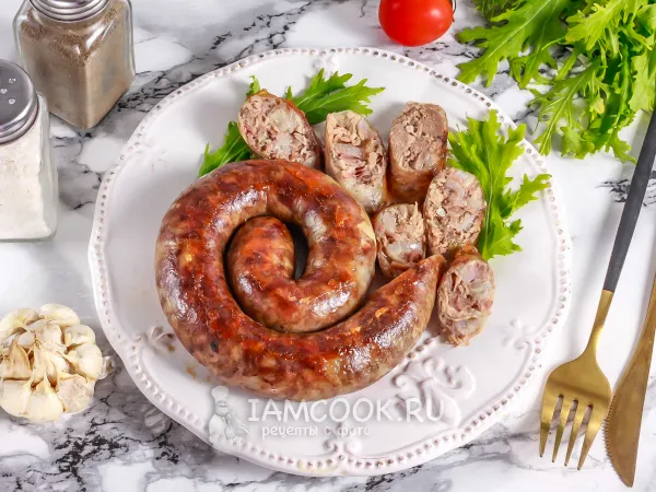 Фото готового блюда: Колбаса из свиной головы в домашних условиях