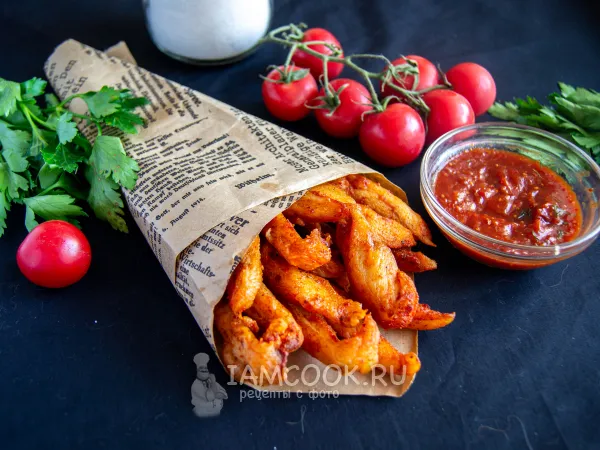 Фото блюда: Вяленое мясо в духовке (из куриной грудки)