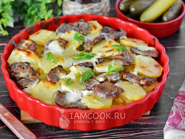 Фото блюда: Говяжий язык с картошкой в духовке