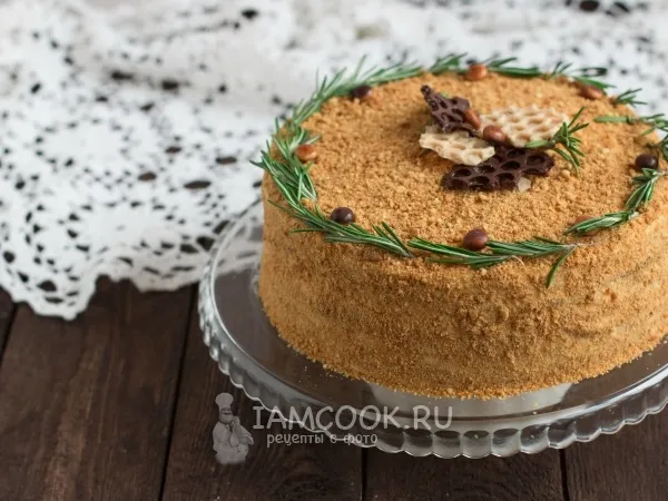 Фото блюда: Медовый торт с заварным кремом