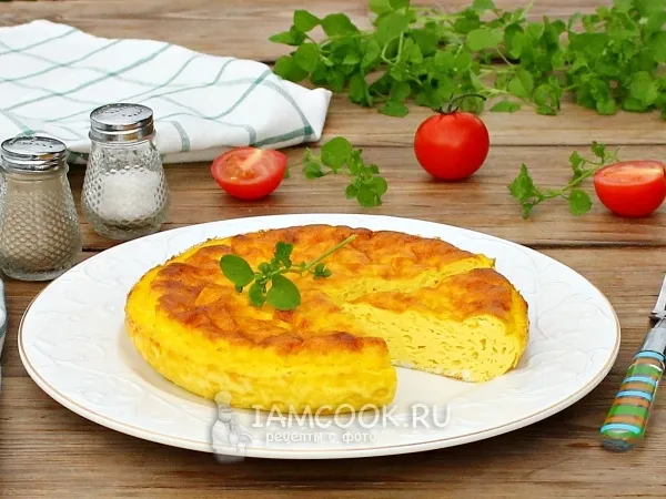 Фото блюда: Пышный омлет с молоком в духовке