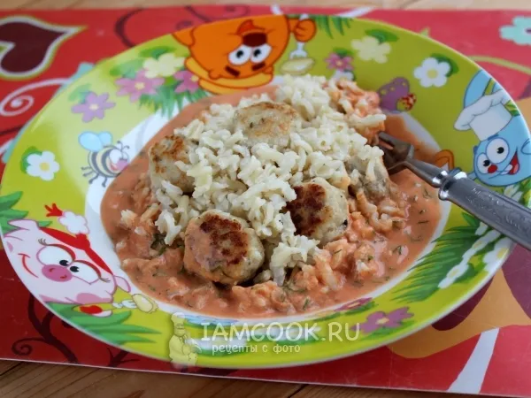 Фото блюда: Фрикадельки с рисом