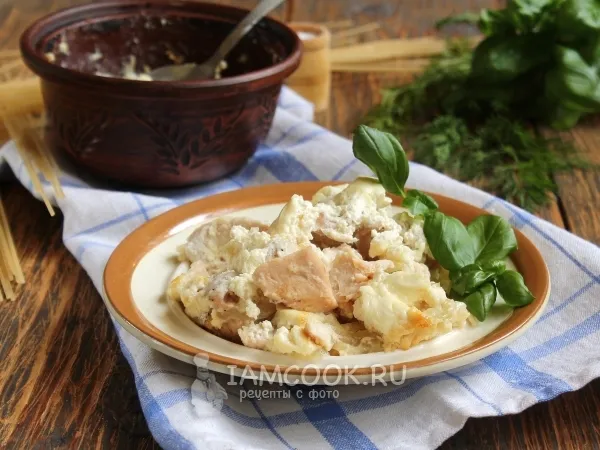 Фото блюда: Куриная грудка в сметане в духовке