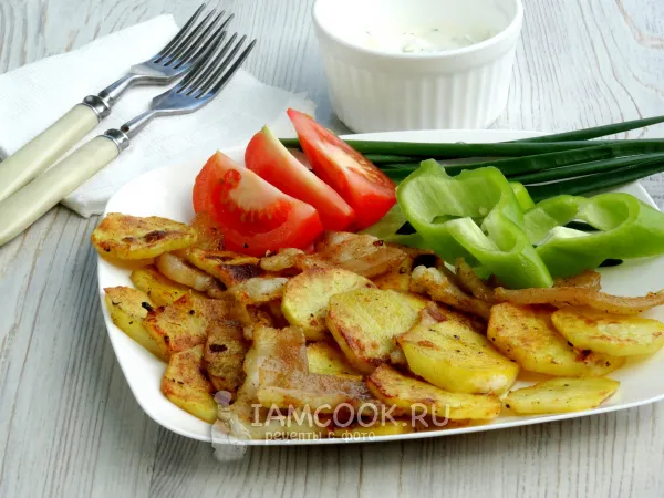 Фото готового блюда: Картошка с салом на мангале на решетке