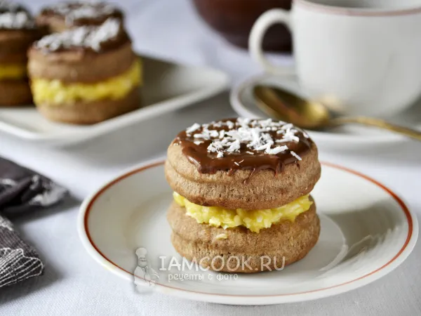 Фото готового блюда: Сэндвич-печенье с кокосовой начинкой