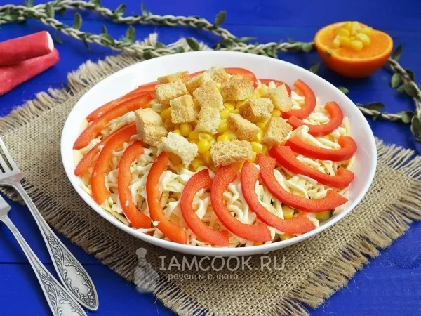 Фото блюда: Салат c крабовыми палочками и болгарским перцем