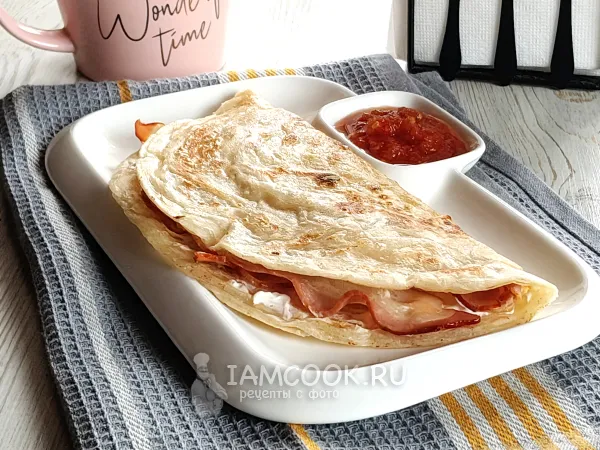 Фото блюда: Лепешка роти с беконом