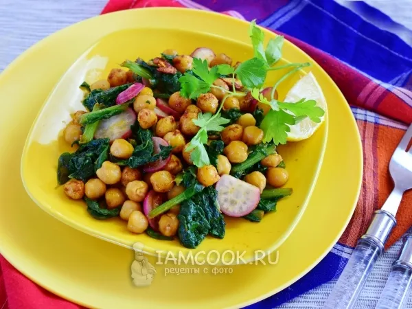 Фото готового блюда: Шпинат с нутом по-португальски