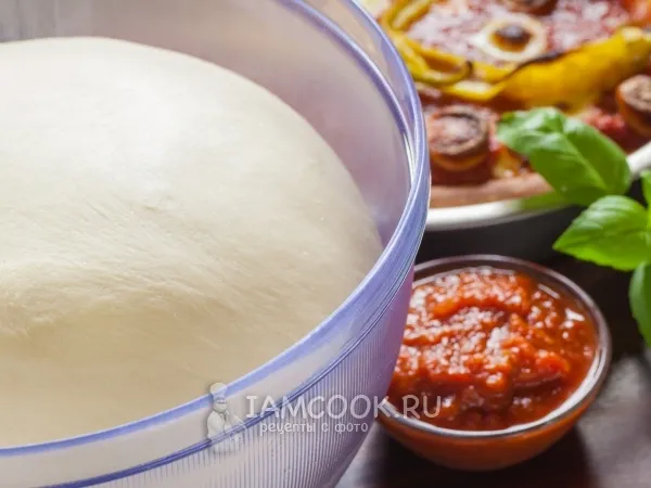 Фото блюда: Пышное дрожжевое тесто для пиццы (+пицца)