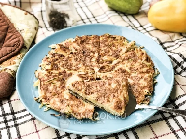 Фото блюда: Лепёшка из овощей на сковороде