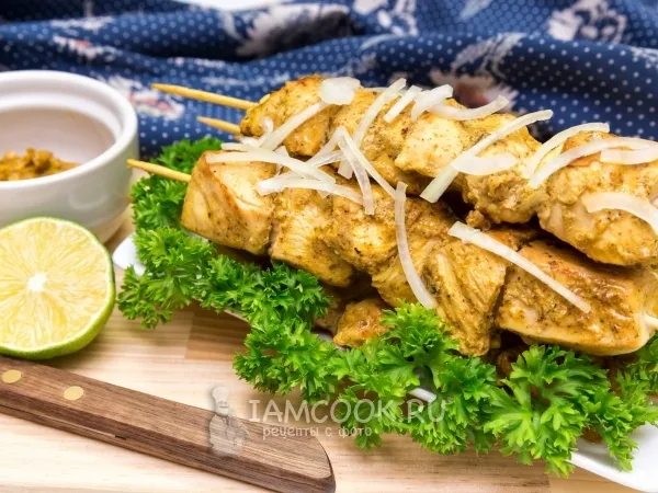 Фото готового блюда: Куриные шашлычки с пастой «Тикка Масала»