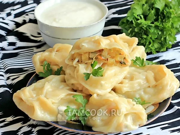 Фото готового блюда: Овощные манты