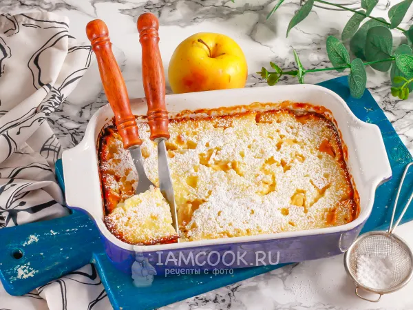 Фото блюда: Творожная запеканка с рисом и яблоками