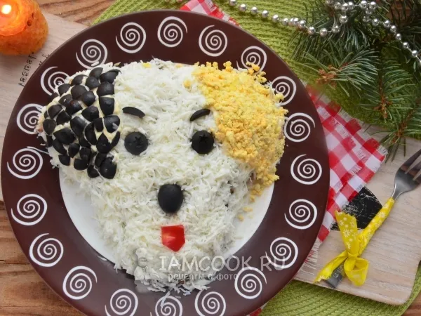 Фото блюда: Салат «Белый Бим, черное ухо»