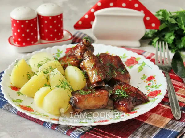 Фото блюда: Свиные ребрышки в соусе терияки в духовке