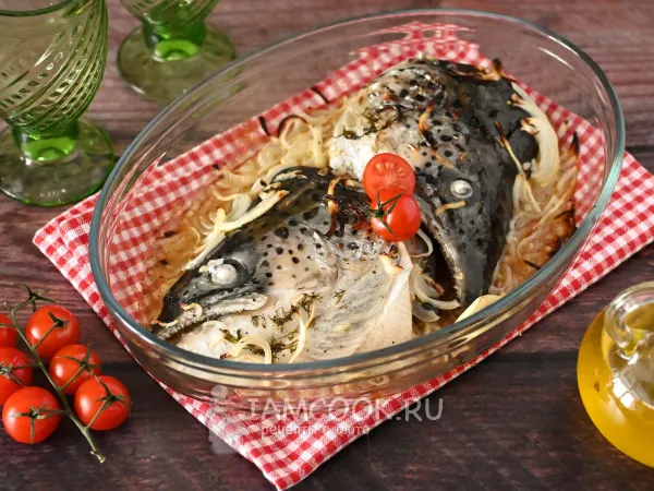 Фото блюда: Запеченная голова семги в духовке