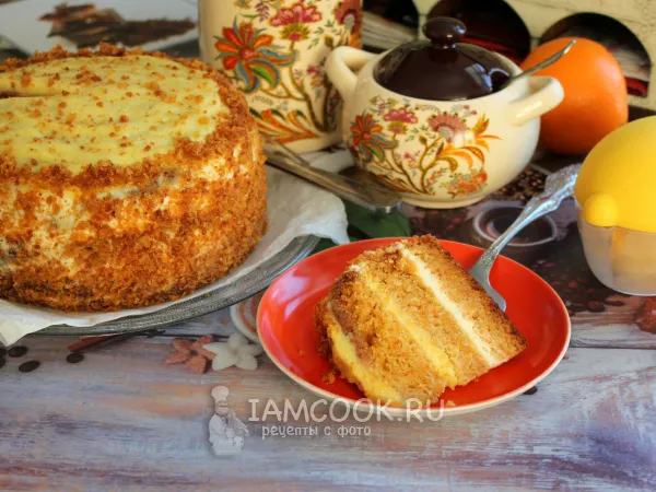 Фото блюда: Морковный торт с апельсиновым курдом