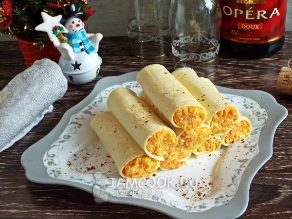 Фото блюда: Сырные рулетики с пикантной начинкой