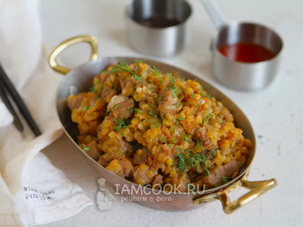 Фото блюда: Тушеная говядина с чечевицей