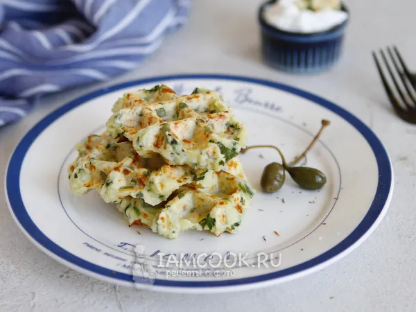 Фото готового блюда: Творожно-шпинатные вафли