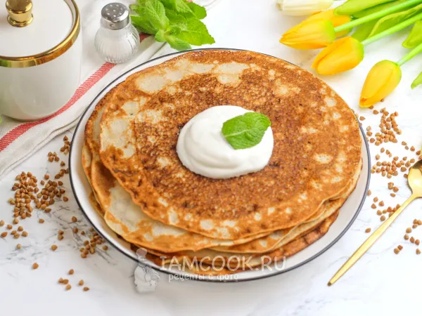 Фото блюда: Блины из гречневой муки на молоке без дрожжей