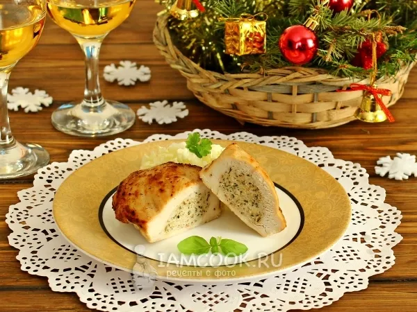 Фото блюда: Куриное филе, фаршированное куриным муслином