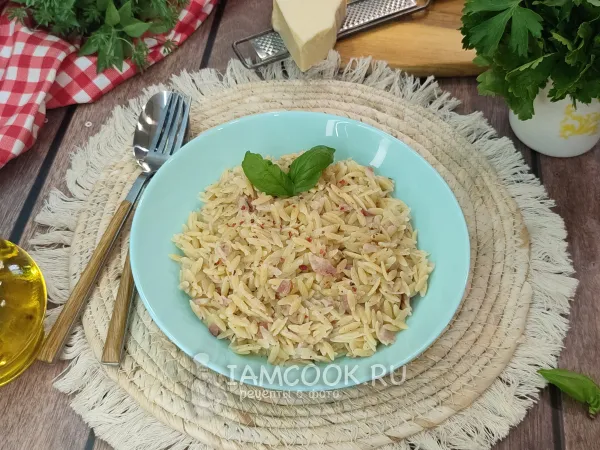 Фото блюда: Орзо с беконом