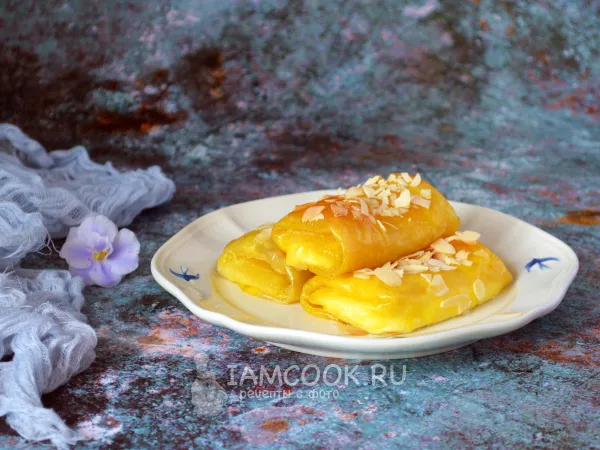 Фото блюда: ПП-пирожки из рисовой бумаги с творогом