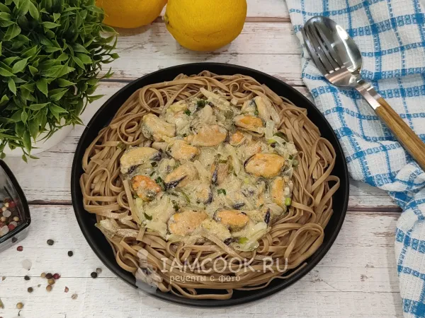 Фото блюда: Мидии в сметанном соусе