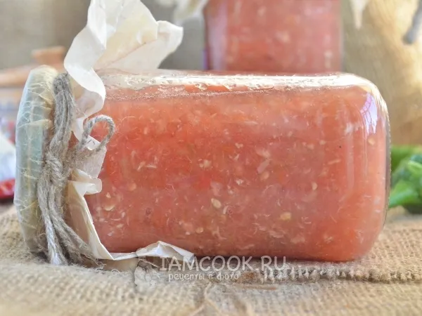 Фото блюда: Хреновая закуска из помидоров с хреном и чесноком