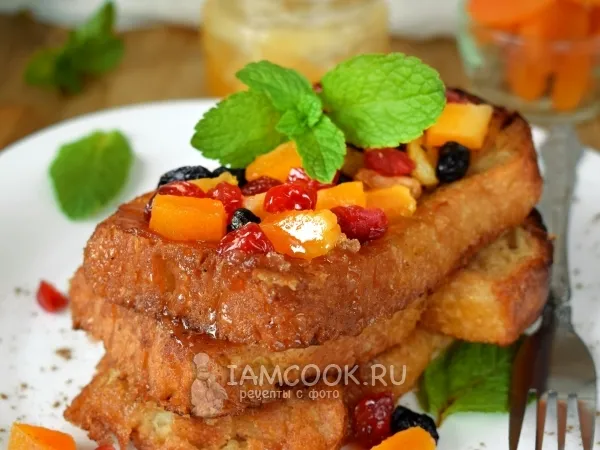 Фото готового блюда: Гренки в жасминовом чае