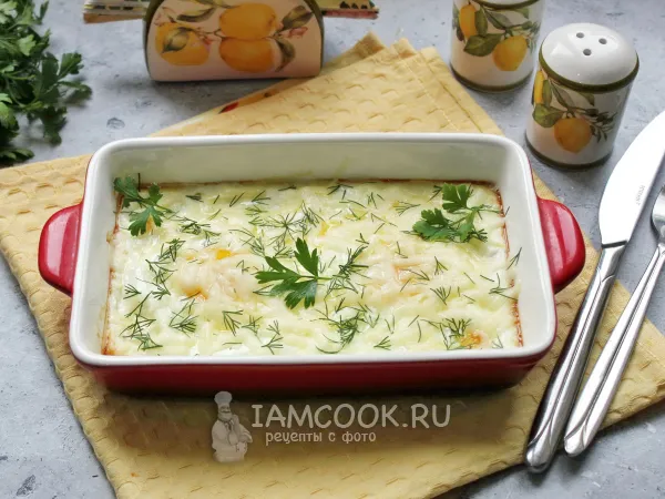 Фото блюда: Яйца на сметане в духовке