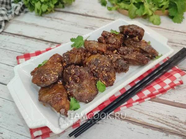 Фото блюда: Куриная печень по-корейски