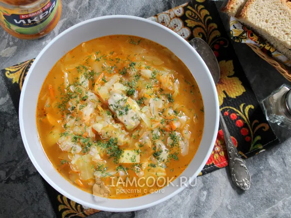 Фото готового блюда: Суп с кабачковой икрой