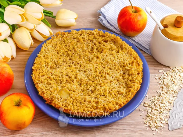 Фото готового блюда: ПП шарлотка в мультиварке (с яблоками)