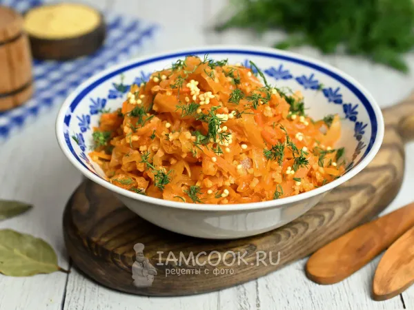 Фото блюда: Тушеная квашеная капуста с пшеном