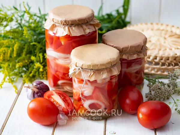 Фото блюда: Помидоры по-чешски на зиму с луком