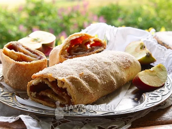 Фото блюда: Постный штрудель с яблоками