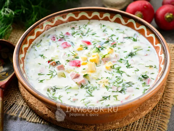 Фото блюда: Окрошка с сыром