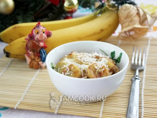 Фото готового блюда: Жареные бананы с сыром