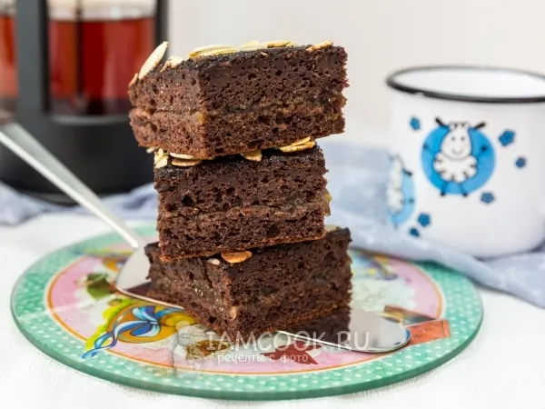 Фото блюда: Торт на кефире с джемом и глазурью