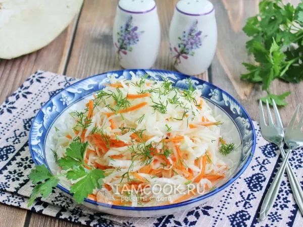 Фото блюда: Маринованная капуста с медом быстрого приготовления