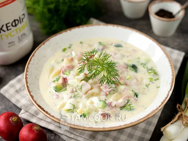 Фото блюда: Окрошка на кефире и айране