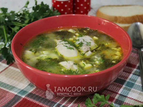 Фото блюда: Щавелевый суп с жареной картошкой